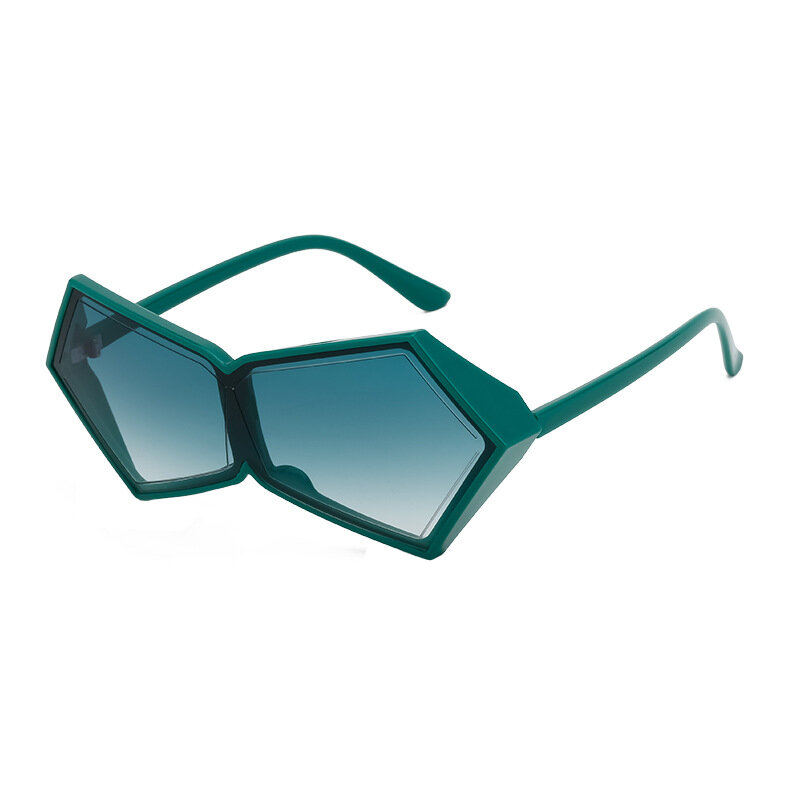 Nuovi occhiali da sole monopezzo da donna poligonali verdi INS occhiali da sole da guida da uomo alla moda occhiali antipolvere alla moda visiere parasole