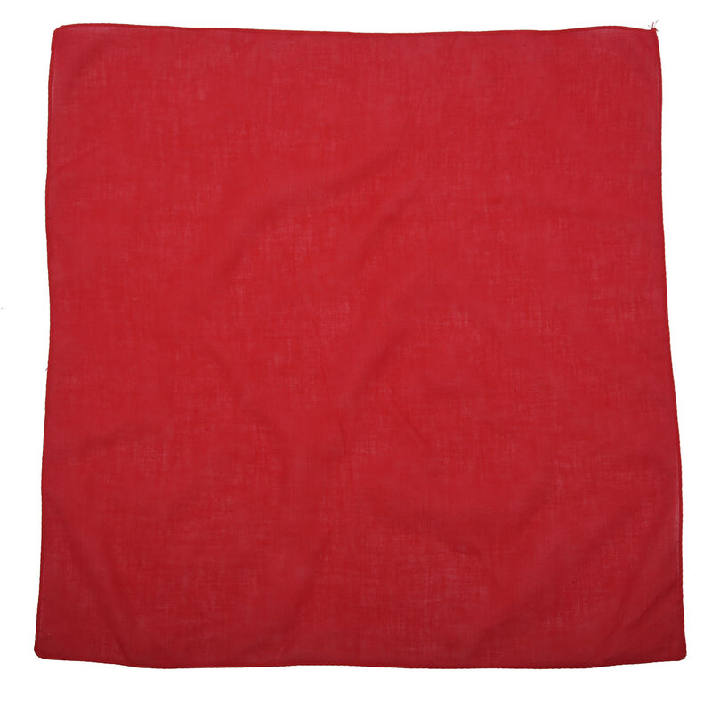 Bandana lisa de lujo, pañuelo 100% algodón para la cabeza, cuello y muñeca, 12 colores, Color Rojo