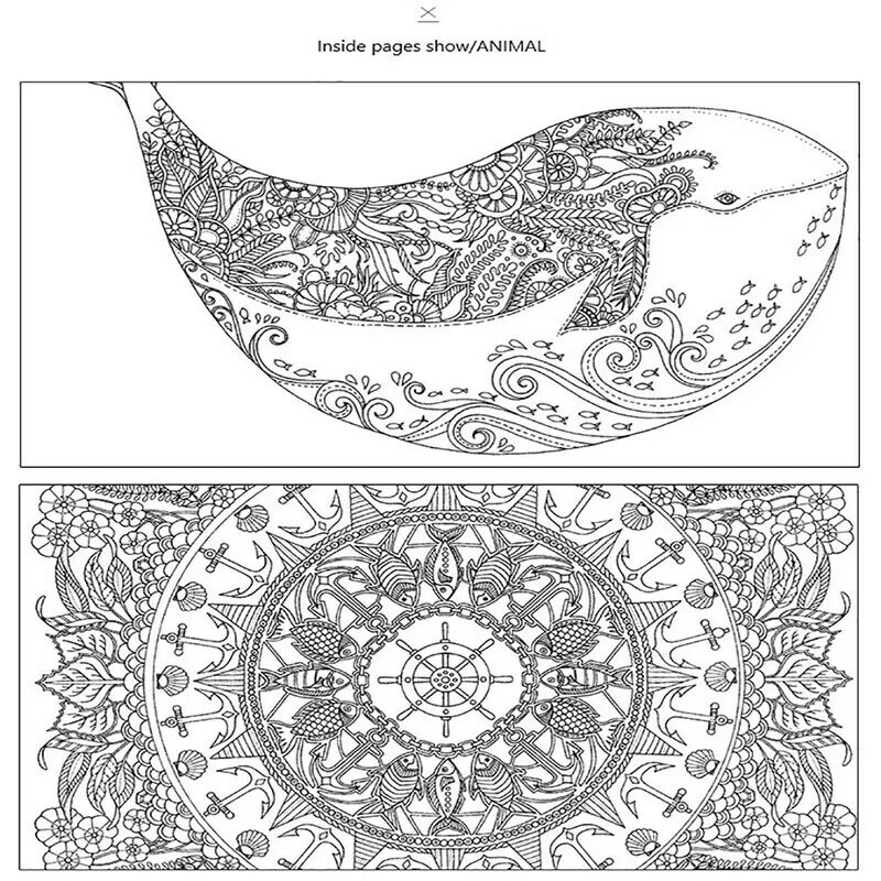 1PCS 24 Pages Mandalas Flower Coloring Book For Children Adult Graffiti Drawing