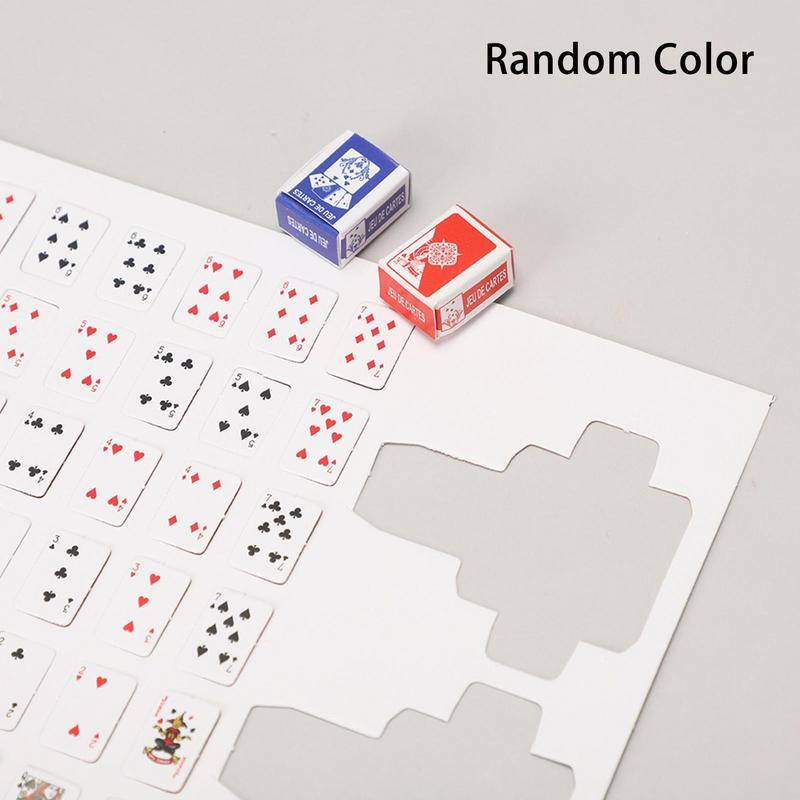 Cute Mini Pocket Playing Cards, Cartões de Poker Portáteis, Tamanho Mini, Miniature Doll House Game, Small Party Game