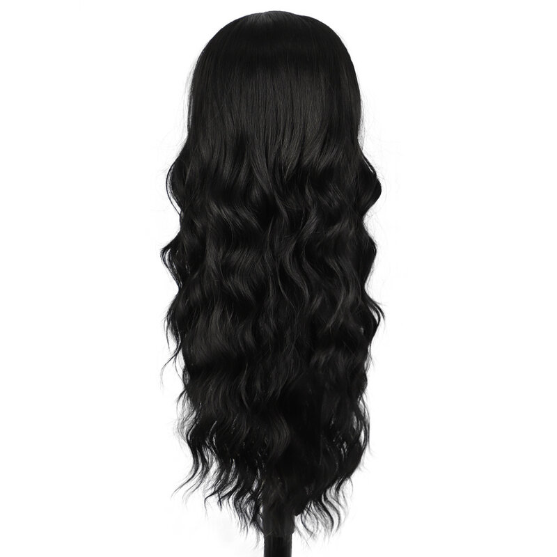 Peruca loira longa ondulada Ombre para mulheres, peruca sintética da parte média, perucas naturais para uso diário
