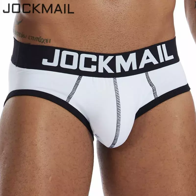 Jockmail cueca masculina básica, cueca de algodão clássica sexy masculina basics em u convexo calzoncillos homens gays