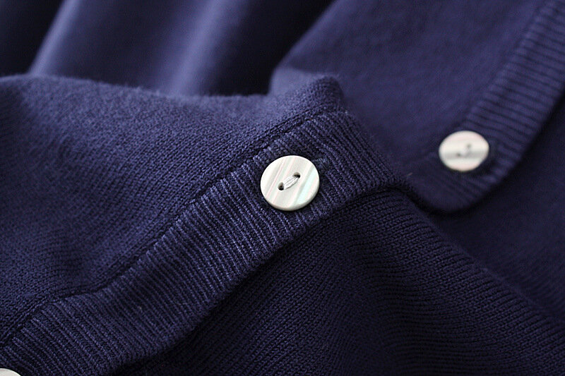 Suéter de talla grande para mujer, cárdigan de punto de algodón mercerizado básico con cuello redondo, ajustado, para invierno, 4xl, otoño