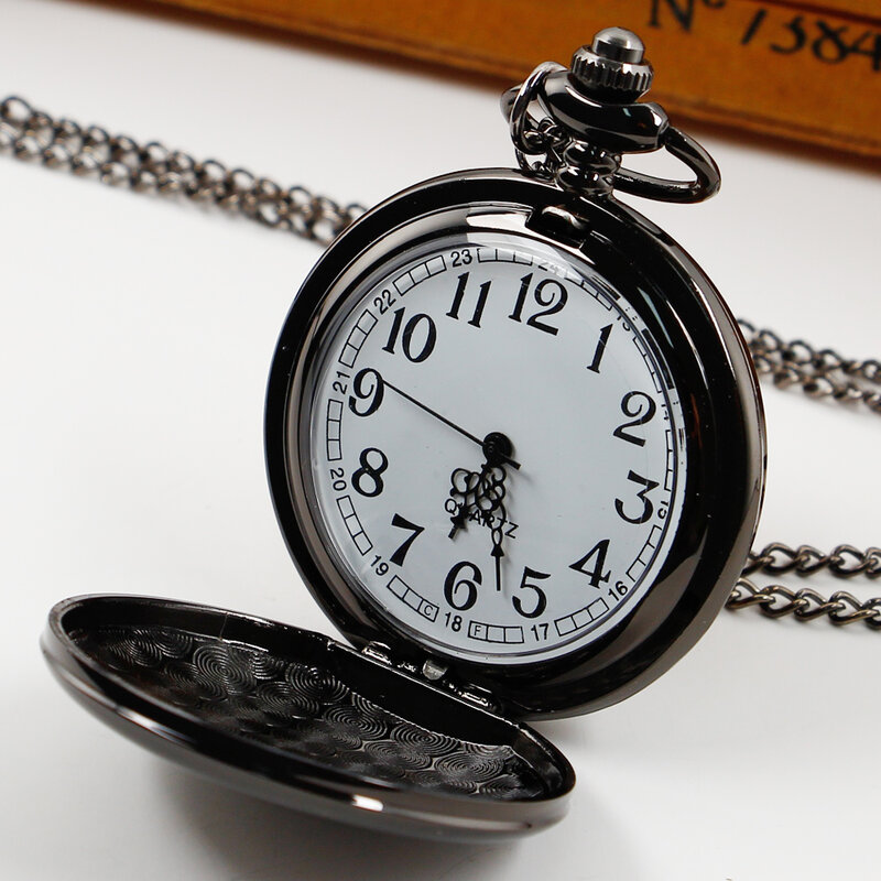 الأكثر مبيعًا ساعة جيب كلاسيكية كلاسيكية كوارتز ساعة جيب مصنوعة من الأكريليك مزودة بمرآة على شكل فاسق ساعة جيب للرجال والنساء هدايا هالوين والكريسماس