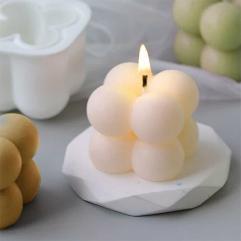 Square Magic Cube Candles Mould Soy Wax Candles Mold 3D Silicon Molds for Resin Art candle Candle Plaster Making Mould Cake Mold