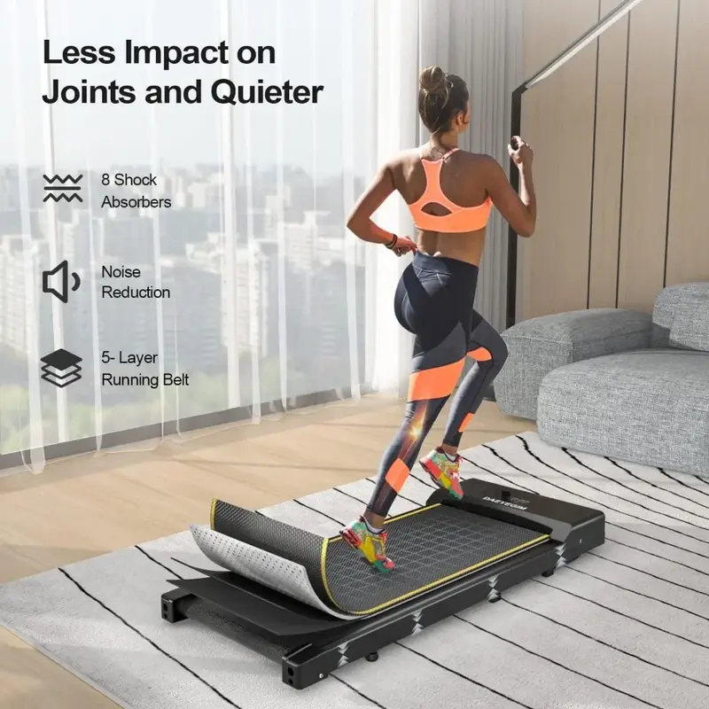 2 in 1 Portable Walking Treadmill With Remote Control Treadmill for Home Walking Jogging Machine in LED Display Freight Free
