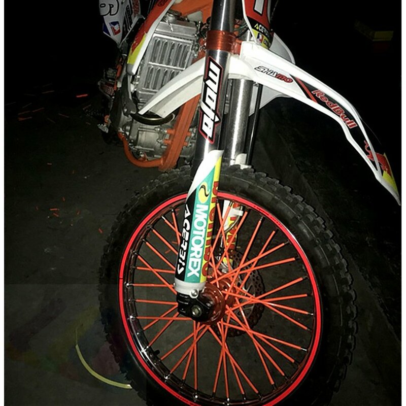 Pelindung pelek sepeda motor, 36 buah pelek roda sepeda motor warna-warni, penutup pipa pemangkas kulit untuk Sepeda Motocross