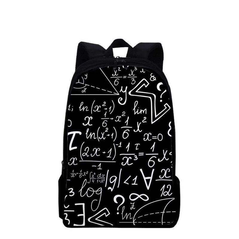 Creative Math Formula Print Backpack Student School Bag Girls Boys Book Bag Teenager Casual Storage Backpack Travel Rucksack