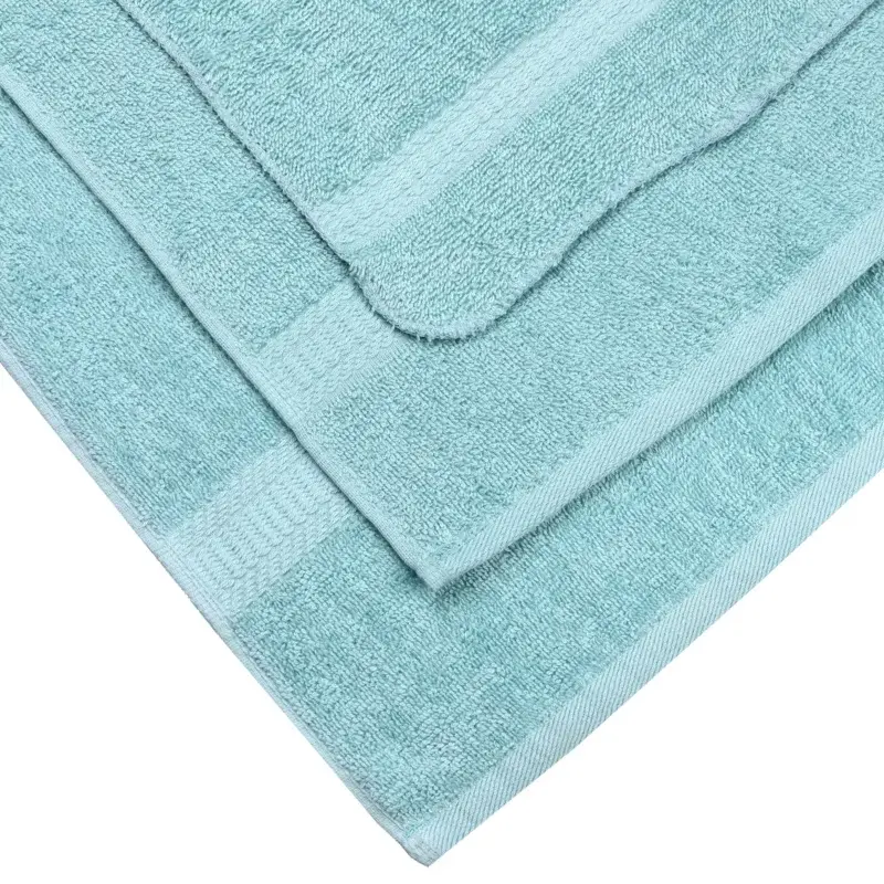 Podstawowa solidna, 18-częściowa kolekcja zestaw ręczników kąpielowych, Aqua