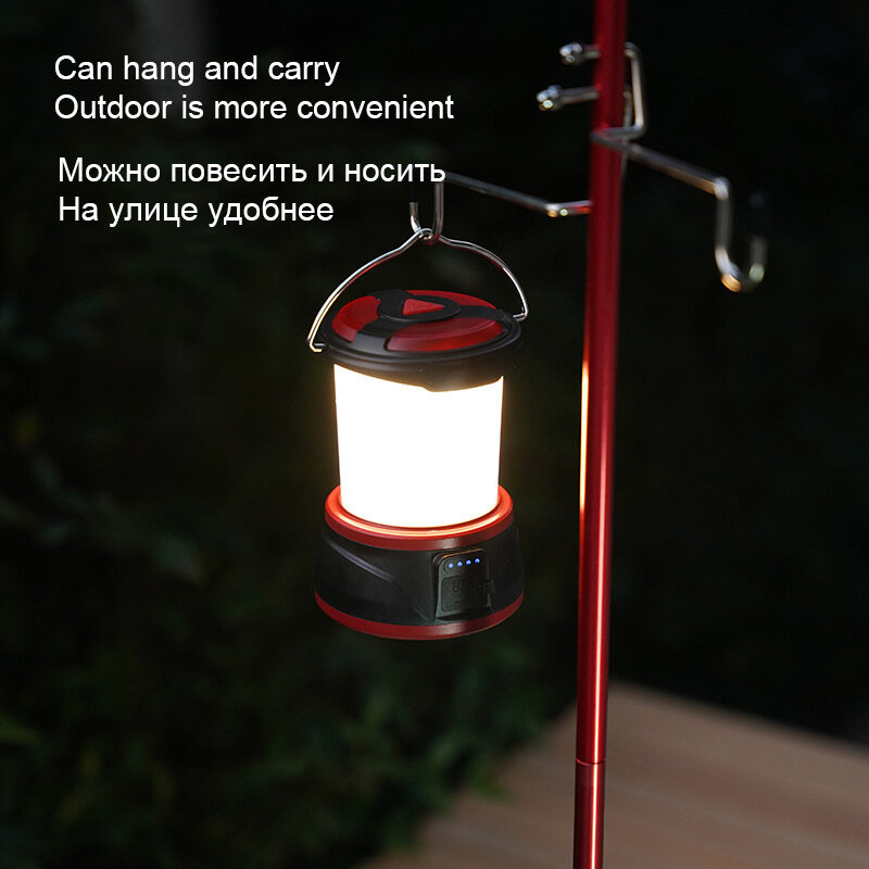 Outdoor Waterproof Dual Light Source LED Camping Fast Charge Outdoor Tent Light Portable Super Bright Emergency Hanging Lighting