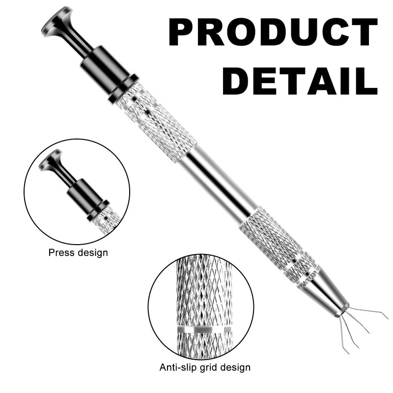 4 Packs Diamond Claw Tweezers,Pearl Sprinkle Grabber Pen