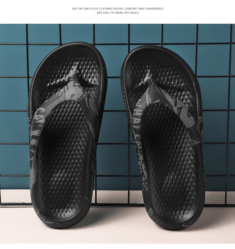 Zapatillas de verano para hombre y niña, sandalias de playa, chanclas estampadas de suela gruesa, zapatos de baño para el hogar, talla grande, 2024
