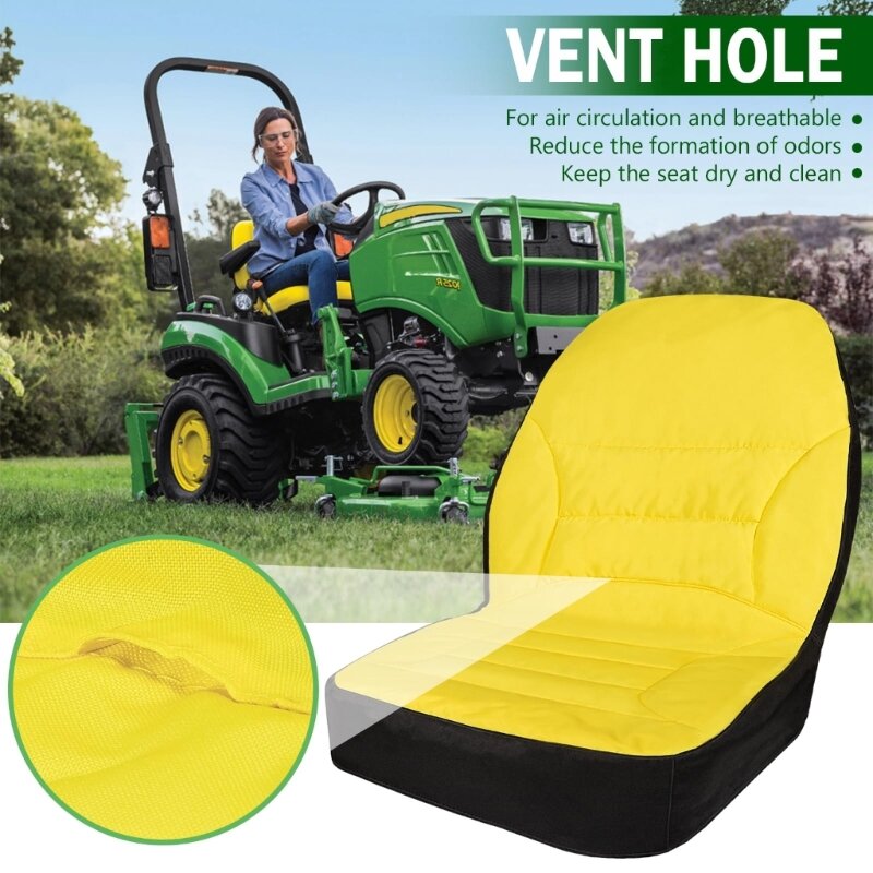 Funda asiento acolchada para Tractor ajustable, impermeable, cómoda, resistente desgaste, M76E