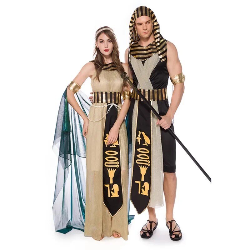 Cosplay Pharao Cleopatra Paare Ägypten ägyptische Königin Kostüm Mythos Göttin Rollenspiel Halloween Karneval Kostüm Party Erwachsenen