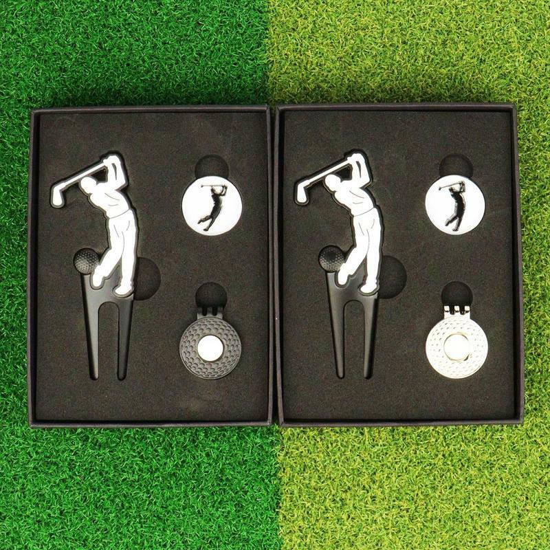 Golf Divot Tool Golf Hat Clip Ball Marker Creative Golf Ball Marker Repair Tool Metal Green Tool Portable Golf Accessories