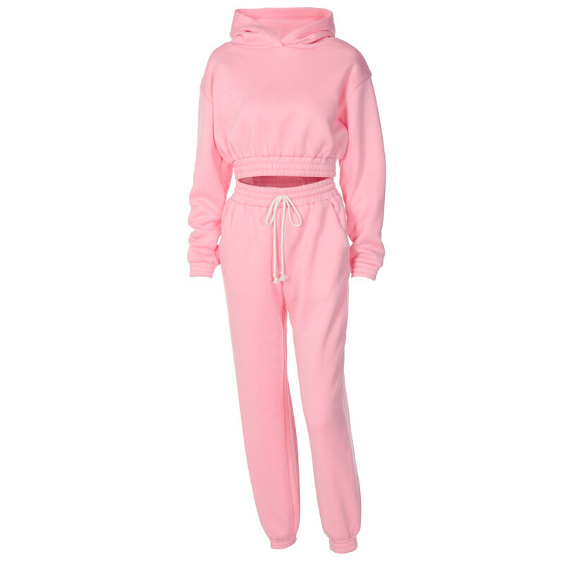 2023 New Women Casual Fleece Hoodies Sweatshirts Fashion Black Pink Ladies Clothes