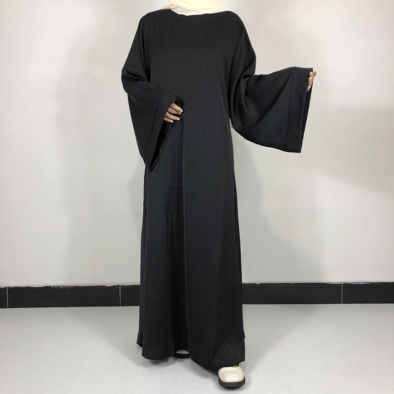 Abaya de Nida Lisa básica para mujer, 15 colores, cinturón gratis, alta calidad, vestido Simple modesto, ropa islámica EID Ramadán