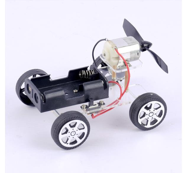 Mini coche de viento de Motor de producción pequeña para niños, juguete educativo para niños, Kits de Material de Robot DIY, rompecabezas para niños, juguetes eléctricos ensamblados