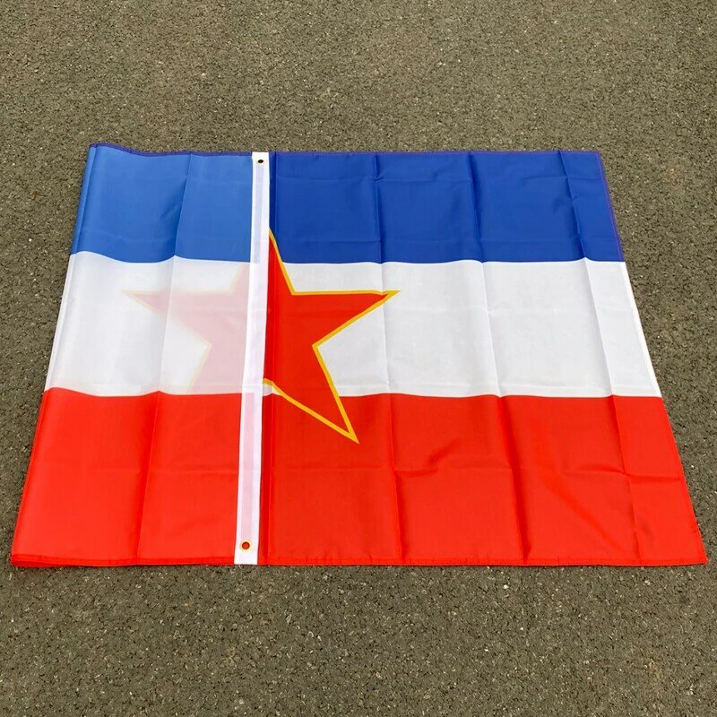 Aerlxemrbrae 깃발 90*150cm 유고슬라비아 국기, 폴리에스테르 유고슬라비아 축하 배너