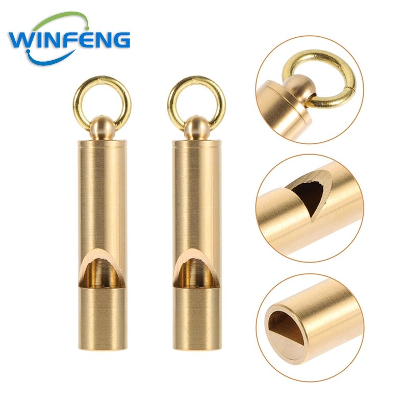 High Quality Brass Whistle Super Loud Emergency Whistle Keychain for Outdoor Camping Survival Life Saving Pet Training