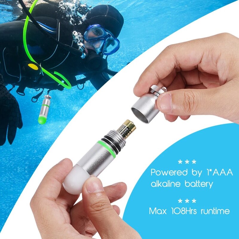 APLOS D01 Security Diving Strobe Light Underwater Beacon Lantern Scuba Safety Signal Torch Signal Light for Dive/Night Outdoor