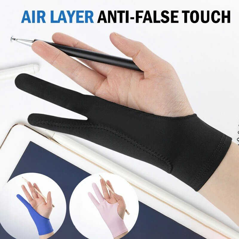 Sarung tangan menggambar Tablet, sarung tangan artis sentuh melindungi layar dengan dua jari sarung tangan sketsa untuk IPad Air Pro 1 buah