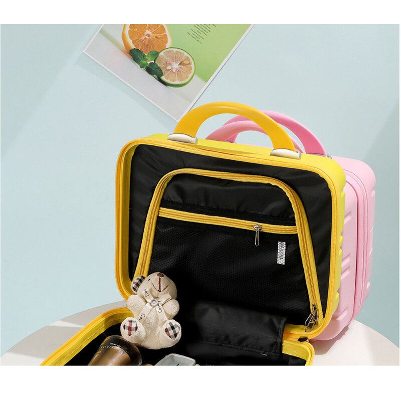 New 14 Inch Cosmetic Bag Small Women Travel Suitcase Luggage Compressive Material Size:30-15.5-23cm