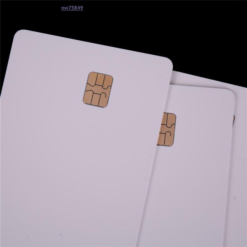 5 Pcs White Contact Sle442 Chip Smart IC Blank PVC Card con SLE4442 Chip Blank Smart Card Contact IC Card Safety 10 anni