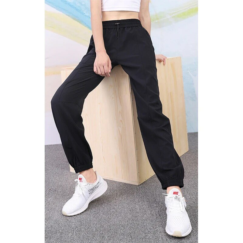 Summer Fashion Elastic Waist Loose Casual Sporty Pants Laadies Solid Color Simple All-match Sweatpants Women Lantern Trousers
