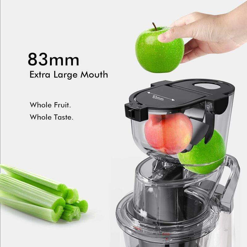 SiFENE Cold Press Juicer Machines with 83mm Big Mouth, Whole Slow Masticating Juicer, Juice Extractor Maker Squeezer for Fruits