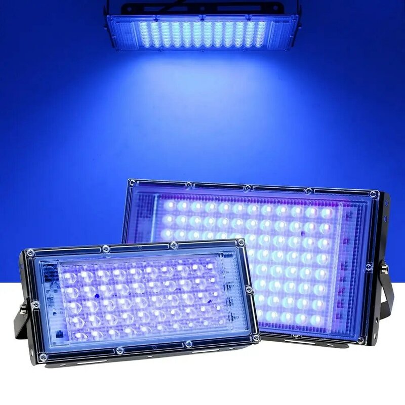 Reflector UV para decoración del hogar, lámpara de escenario con efecto de luz UV de 395nm, 50W/120 W, 100