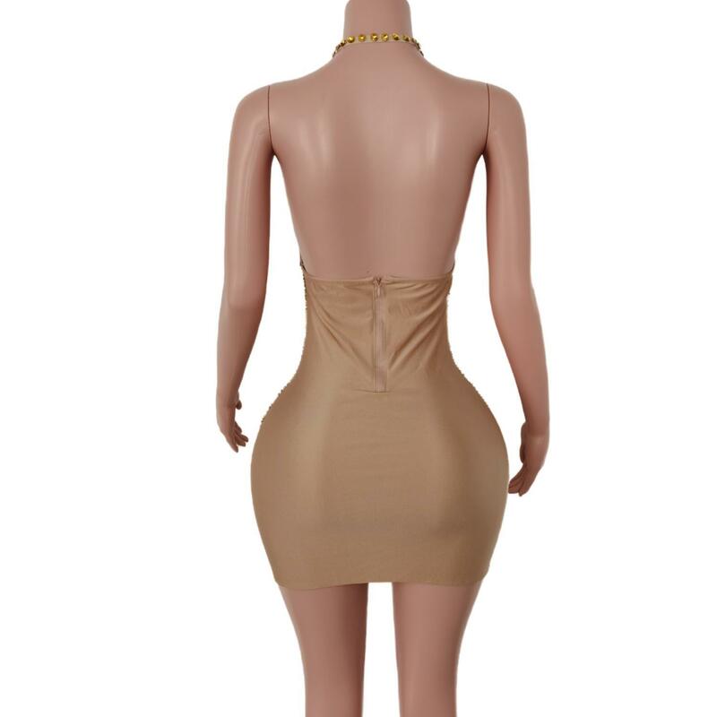 Новое поступление 2023 Женская одежда с глубоким V-образным вырезом, женское платье со сверкающими бриллиантами, сексуальное платье для выпускного вечера, для бальных танцев, женское платье