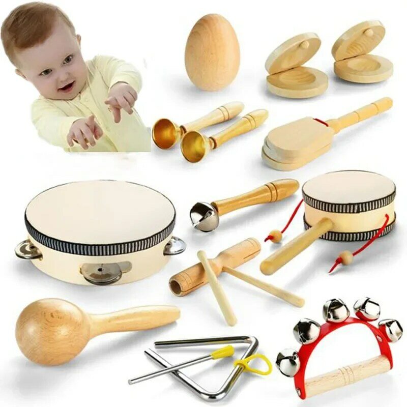Instruments de musique Montessori en bois pour bébé jeu coule pour enfant de 1 2 et 3 ans