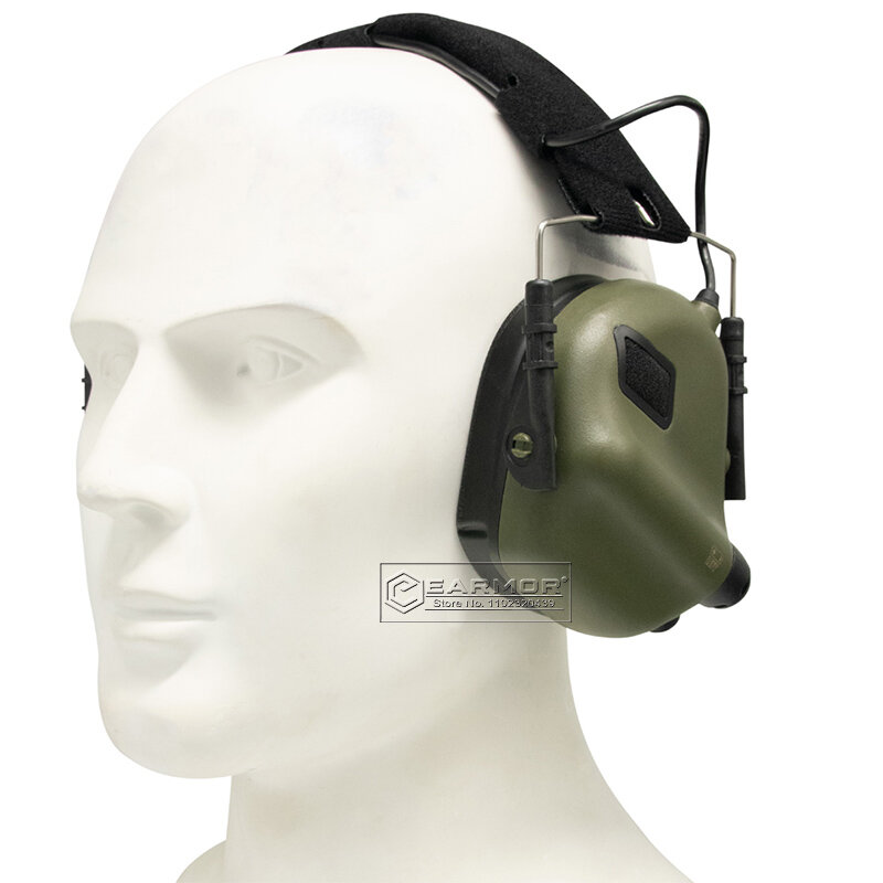 หูฟังยุทธวิธีหูฟังทหารป้องกันเสียงรบกวนที่ครอบหูยิงแบบแอกทีฟป้องกันการได้ยินหูฟังแบบแยกเสียง