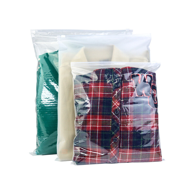 Bolsa de plástico con cremallera para almacenamiento de ropa, bolsa con cierre hermético, impresión personalizada Degradable, producto personalizado
