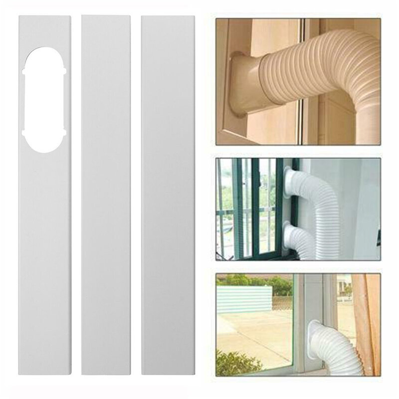Placa de bloque para aire acondicionado, accesorio ajustable de PVC, portátil, blanco con tornillos, alta calidad, 55x10cm