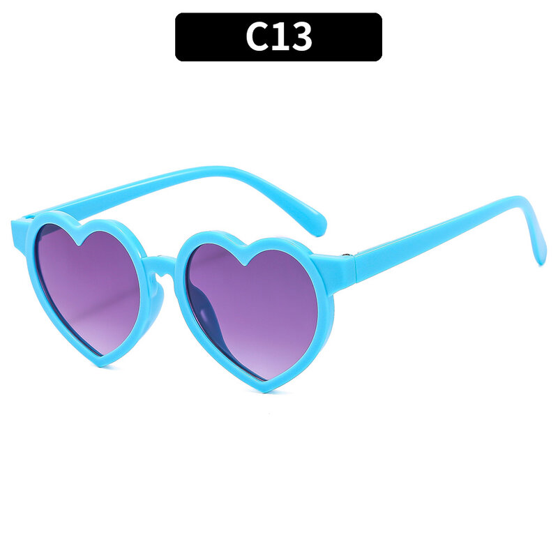 여름 소년 소녀 러브 하트 고양이 눈 선글라스, UV400 보호, 어린이 자외선 차단 아기 액세서리, 개성 트렌디 2023
