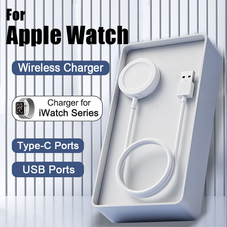 Apple Watch用磁気ワイヤレス充電器,急速充電ケーブル,9シリーズ,8, 7,ウルトラ2, SE,iwatch 8,7,6,5,4,3,2,1