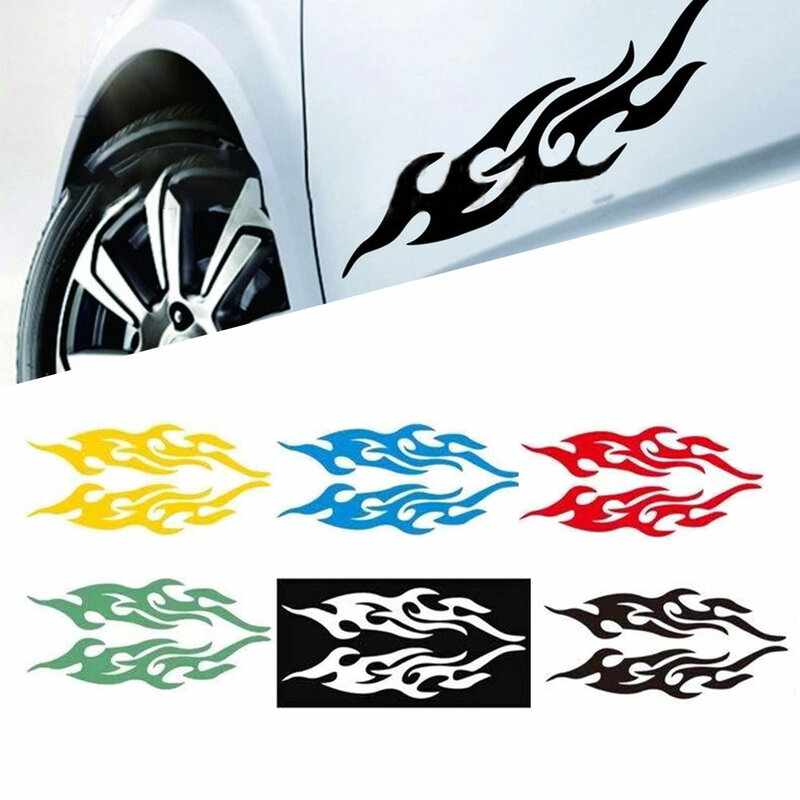 1PC Car Motorcycle Flame Vinyl Sticker Kit Fits For Car Motorcycle Gas Tank Waterproof DIY Motorcycle Decoration Decals Stickers