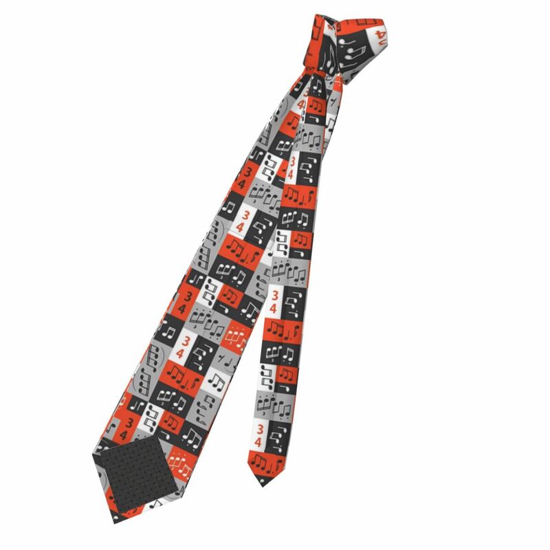 Corbata con estampado 3D de nota musical para hombres y mujeres, corbatas de cuello de ocio simples, accesorios de moda Retro, corbata de cuello gráfica de gran calidad