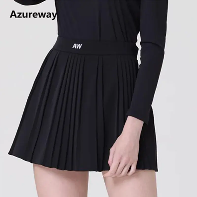 Azureway تنورة مطوي للجولف للنساء ، A-اصطف ، المضادة للضوء ، ضئيلة ، كولوتس مع أكياس الكرة ، الرياضة ، Skorts أنيقة ، ملابس ناعمة ، الخريف