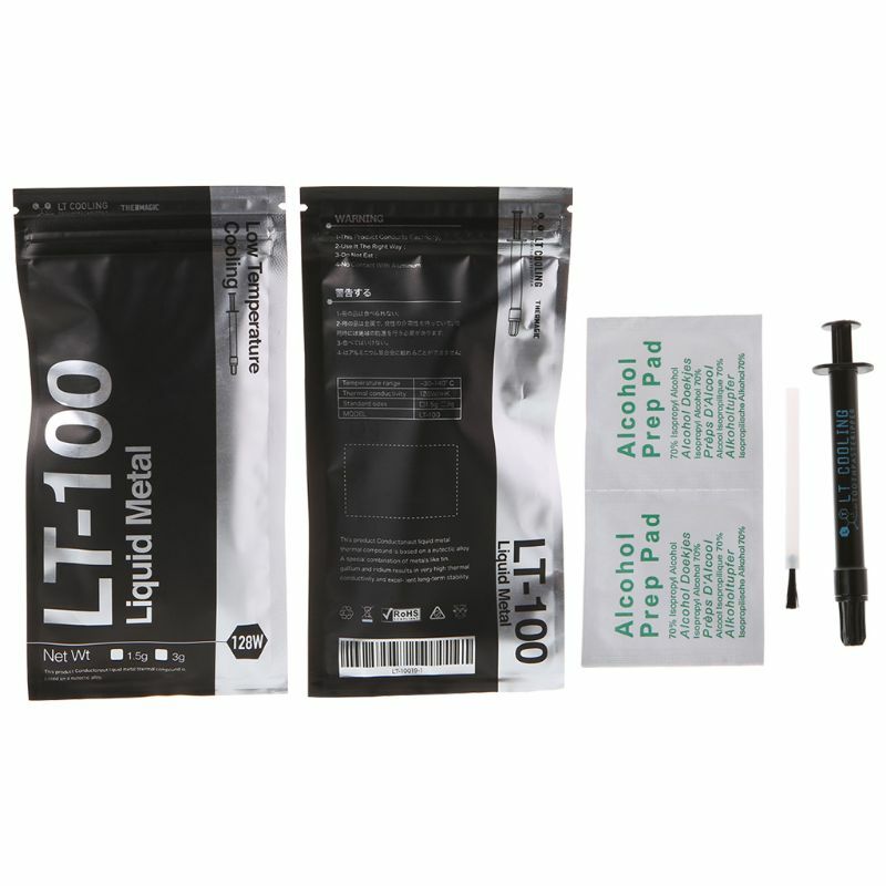 Flüssigmetall-Kühlfett LT-100 128 W/mk Hochwärmeleitfähige Paste 1,5 g 3 g D5QC