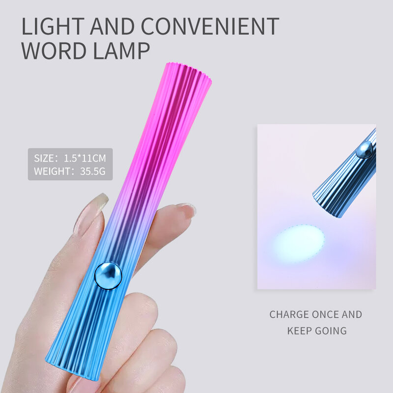 Lampa do paznokci UV suszarka przenośna lampa do Manicure z akumulatorem UV do szybkiego suszenia paznokci