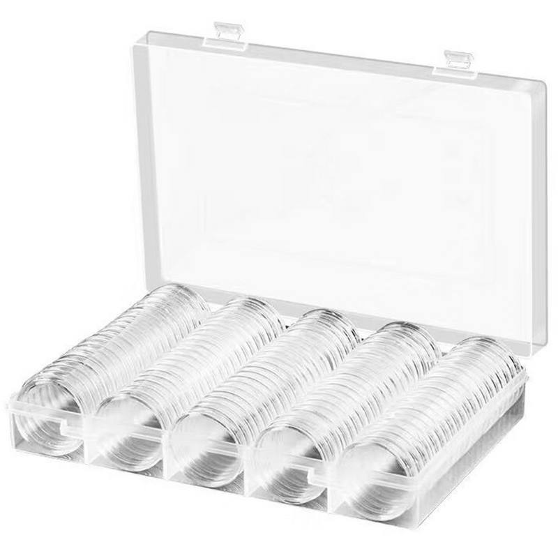 100 Pcs Boxes To Store Money Commemorative Coin Clip Transparent Protector Holders for Collectors