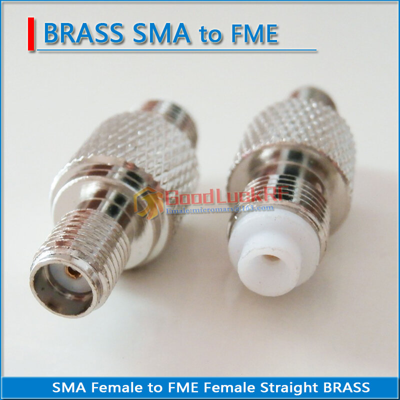 1X Pcs Adapter FME Female To SMA Female Cable Connector Socket FME to SMA Straight Nickel Plated Brass Coaxial RF Adapters