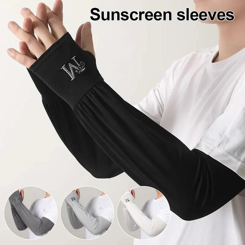 Summer Unisex Arm Sleeves Cooling Anti UV Quick Drying Breathable Elastic Arm Cover Outdoor Cycling Fishing Running Arm Sleeves