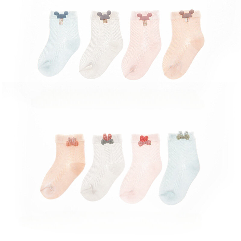 Дышащие мягкие тонкие эластичные носки для мальчиков и девочек, летние детские сетчатые короткие носки до щиколотки для малышей