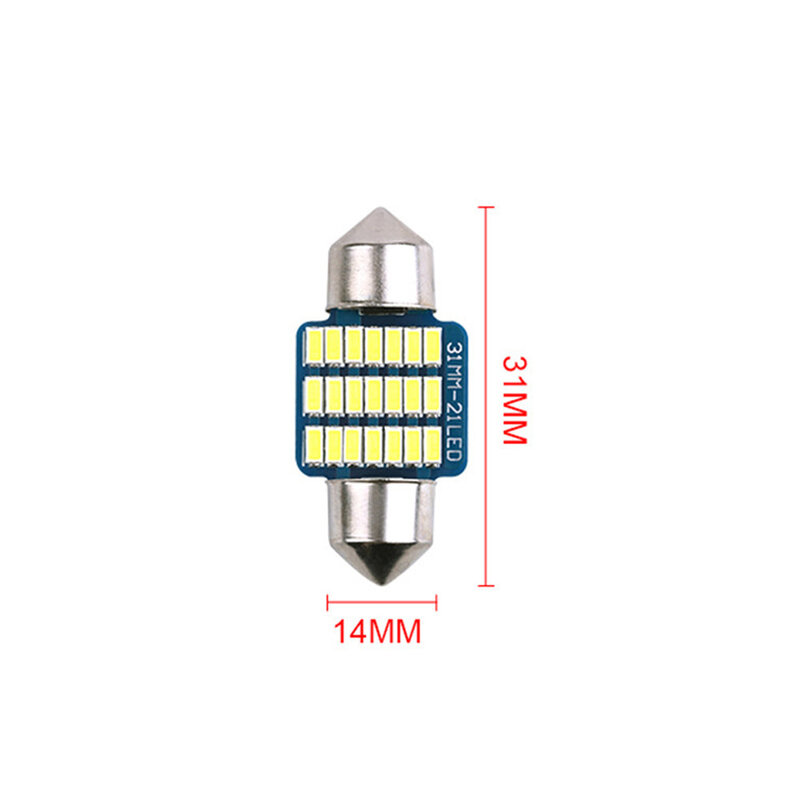 1PCS Super Bright LED Bulb Double Tip 21SMD 31mm Work Light Reading Dome Light Auto Lamp Car Interior Accessories