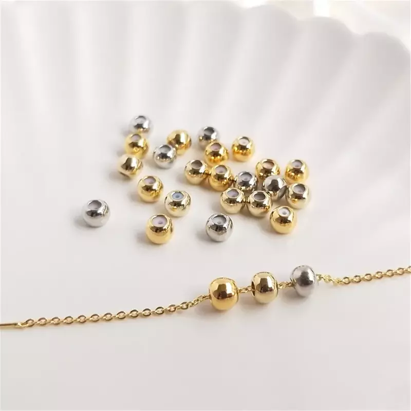 Real 18K Gold Plating With silica gel positioning bead chain adjusting bead DIY handmade necklace first jewelry accessories