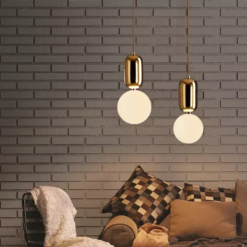 Luz colgante de cristal de estilo nórdico, candelabro Led minimalista para comedor, dormitorio, pasillo, decoración de lujo para el hogar, accesorios de iluminación